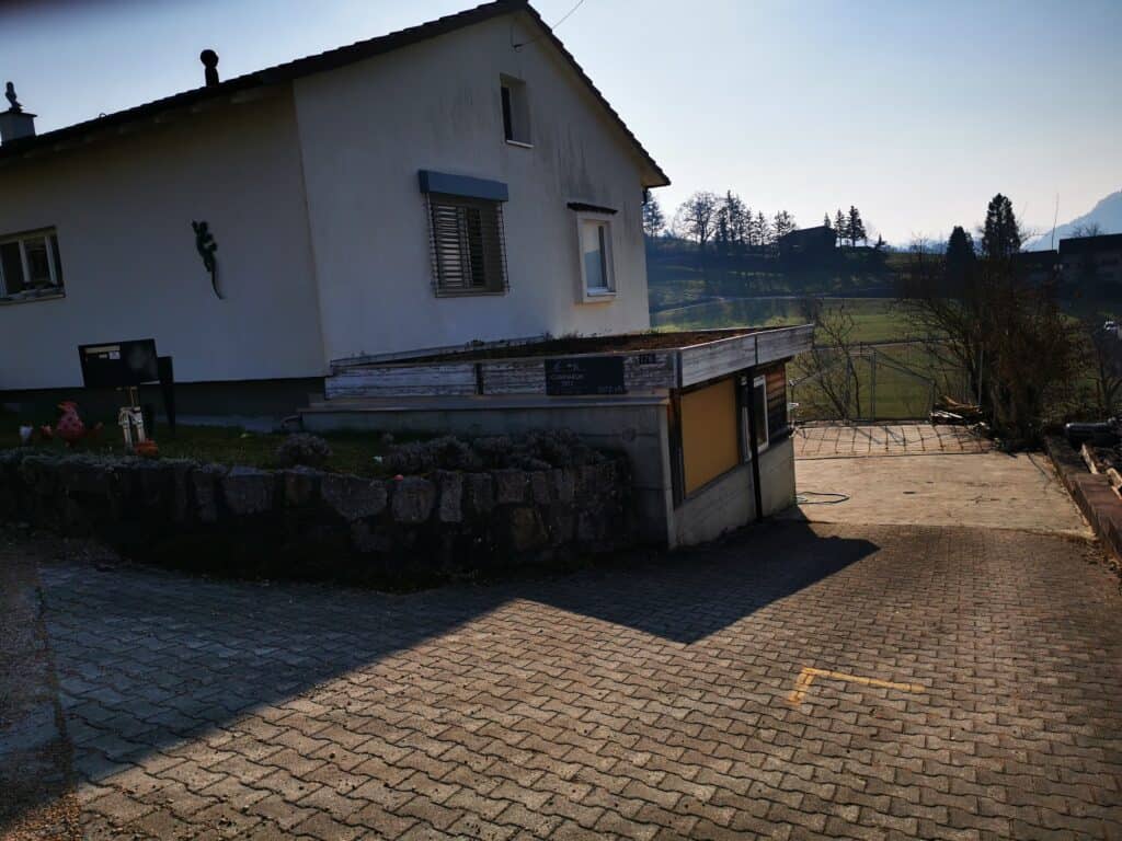 Parking next to the carport