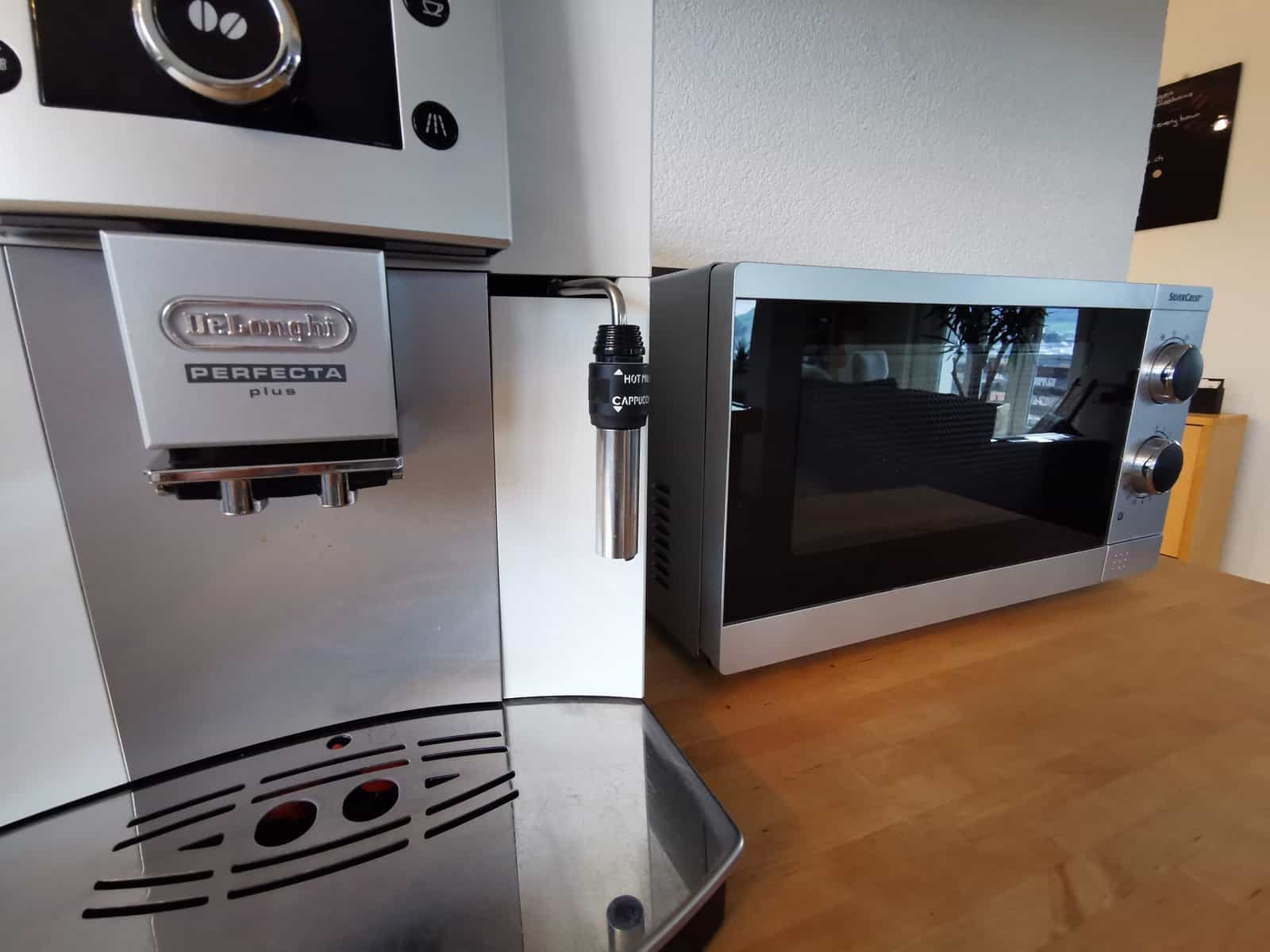 Coffee machine and microwave